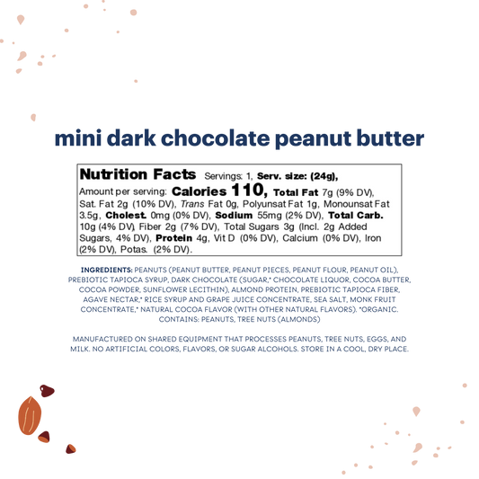 mini dark chocolate peanut butter bar nutritional facts and ingredients